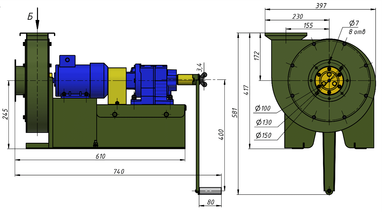 Габаритные размеры ЕРВ-2022-28-2,5