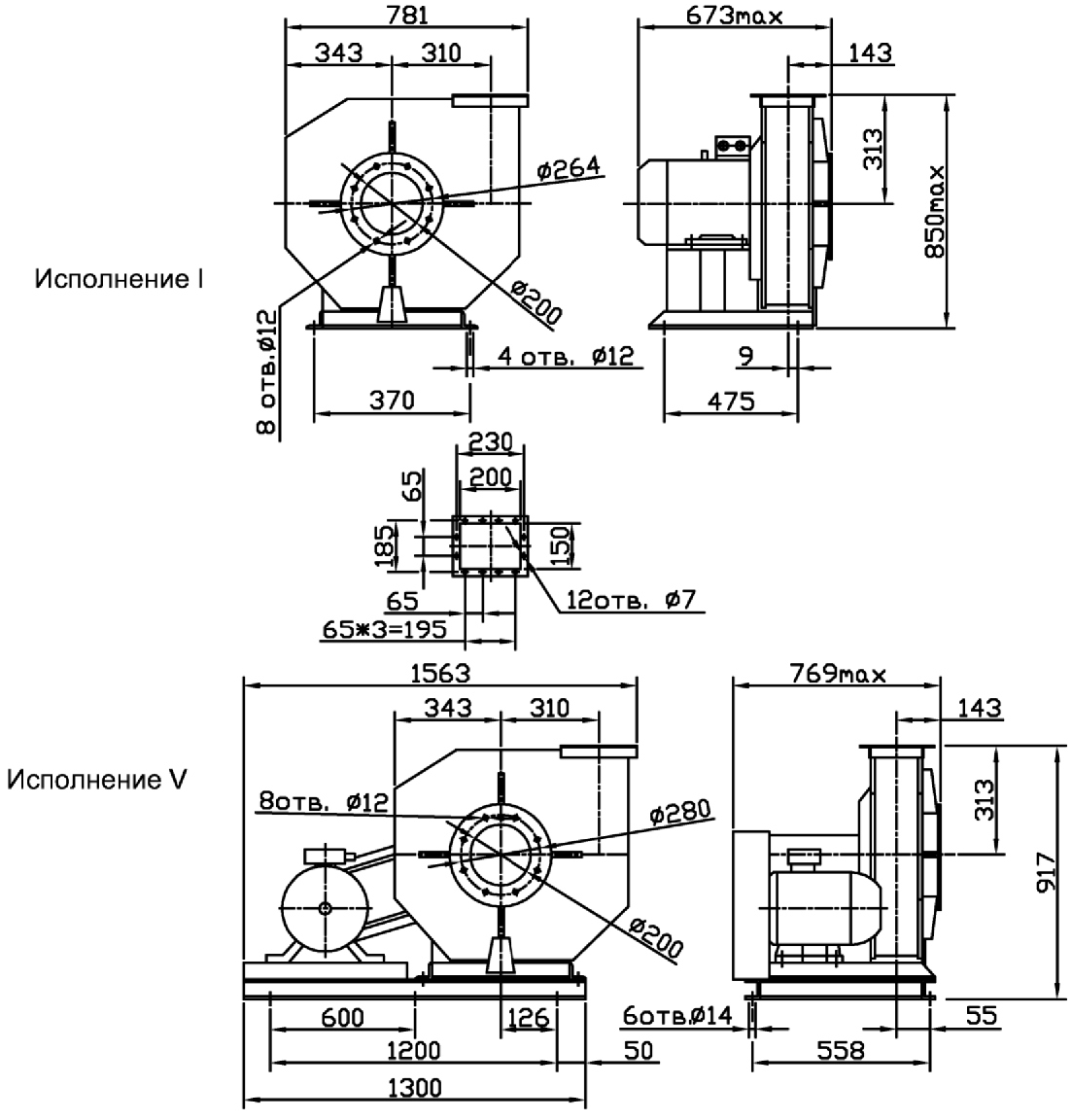 Overall dimensions of the industrial fan VC 6-28 (VR 120-28) №5